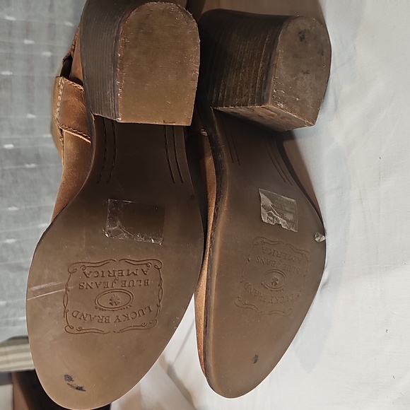 Lycky Brand Blue Jean America Brown Knee-High Women's Boots. Weathered Leather. - Picture 10 of 11